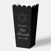 Black Bar Mitzvah Star of David Custom Popcorn フェイバーボックス (正面)