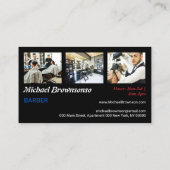 Black Barber Pole Salon Branding Design 名刺 (裏面)