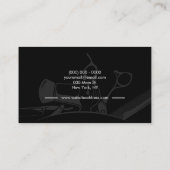 Black Barber Shop Tools Haircut Salon Logo Design 名刺 (裏面)