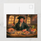 Black Bart Pirate Tavern Portrait ポストカード (正面/裏面)