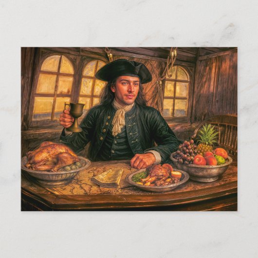 Black Bart Pirate Tavern Portrait ポストカード (正面)