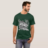 Black Bass - Largemouth bass Tシャツ (正面フル)