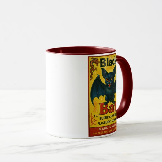 Black Bat Firecracker Vintage Mug マグカップ (正面右)