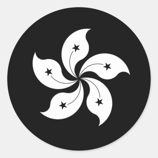 Black Bauhinia flag ラウンドシール (正面)