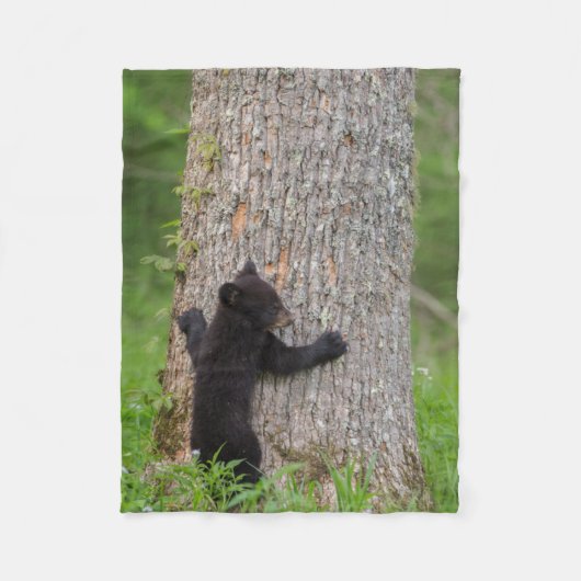 Black Bear Cub | Great Smoky Mountains フリースブランケット (正面)