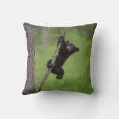 Black Bear Cub playing on Tree Limb クッション (裏面)