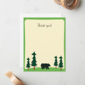 BLACK BEAR FLAT素朴お礼ノートカード ノートカード (正面/裏面インサイチュ)