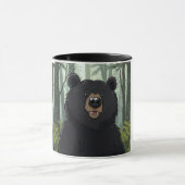 Black Bear Forest Mug – Cute Wildlife Coffee Cup G マグカップ (中央)