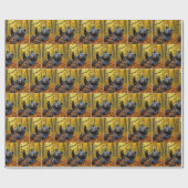 Black Bear In Autumn Leaves ラッピングペーパー (フラット)