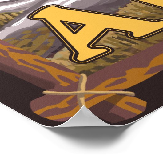 Black Bear in Forest – アラスカ、ケチカン ポスター (角)