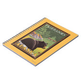 Black Bear in Forest – アラスカ，フェアバンクス ノートブック (左側)