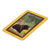 Black Bear in Forest – ワシントン山アダムス マグネット (左側)