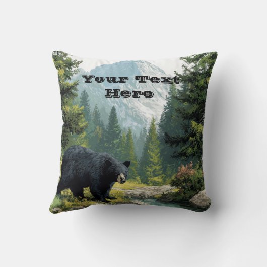 Black Bear Nature Pillow クッション (裏面)