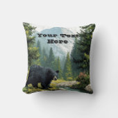 Black Bear Nature Pillow クッション (正面)