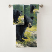 Black Bear Nature Towel Set Personalize It  バスタオルセット (インサイチュ)