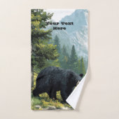 Black Bear Nature Towel Set Personalize It バスタオルセット (ハンドタオル)