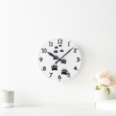 Black Bear Paw Tracks ラウンド壁時計 (ホーム)