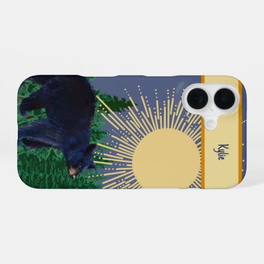 Black Bear Phone Case iPhone 16ケース (裏面横)