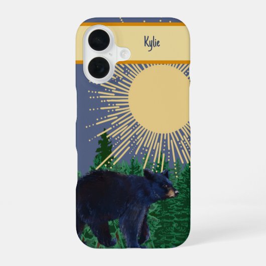 Black Bear Phone Case iPhone 16ケース (裏面)