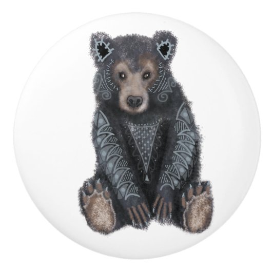 Black Bear Spriti Animal Ceramic Knob セラミックノブ (正面)