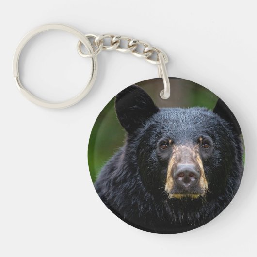 Black Bear Wild Nature Design キーホルダー (正面)