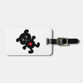 Black Bear with Red Heart ラゲッジタグ (正面横)