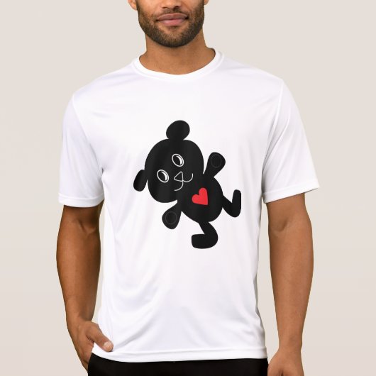 Black Bear with Red Heart Tシャツ (正面)