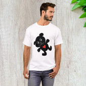 Black Bear with Red Heart Tシャツ