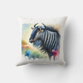 Black Bearded Blue Wildebeest 290824AREF129 - Wate クッション (裏面)