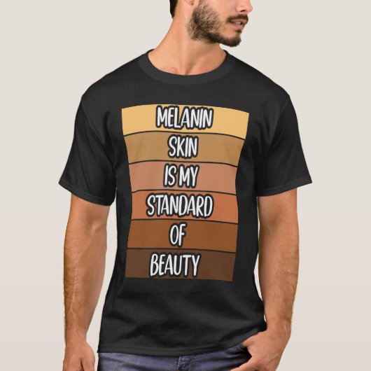 Black Beautiful African American Melanin Black Que Tシャツ (正面)