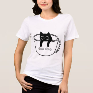 Black Beauty Cute Coffee Cup Graphic T-Shirt トライブレンドＴシャツ