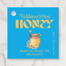 Black Bee Honey Label Metallic Gold Text  フェイバータグ