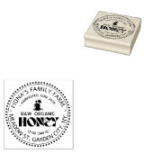 Black Bee Honey Label Metallic Gold Text  ラバースタンプ (押印)
