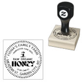 Black Bee Honey Label Metallic Gold Text  ラバースタンプ (押印)