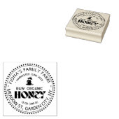 Black Bee Honey Label Metallic Gold Text  ラバースタンプ (押印)