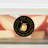 Black Bee Honey Label Metallic Gold Text  ラベル (貼付)