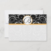 Black Beesax Sunflowers 結婚's Response Card 出欠カード (裏面)