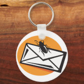 Black Beetle Insect on Envelope キーホルダー (裏面)