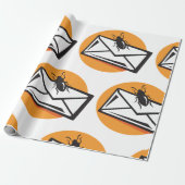 Black Beetle Insect on Envelope ラッピングペーパー (アンロールド)