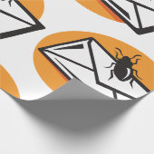 Black Beetle Insect on Envelope ラッピングペーパー (角)