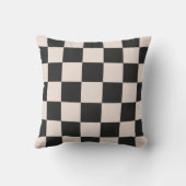 Black Beige Checkerboard Pillow クッション (裏面)