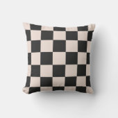 Black Beige Checkerboard Pillow クッション (正面)