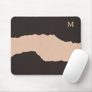 Black & Beige Torn Edges マウスパッド
