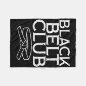 Black Belt Club Cool Karate Taekwondo Kung Fu Jiu  フリースブランケット (正面(横))