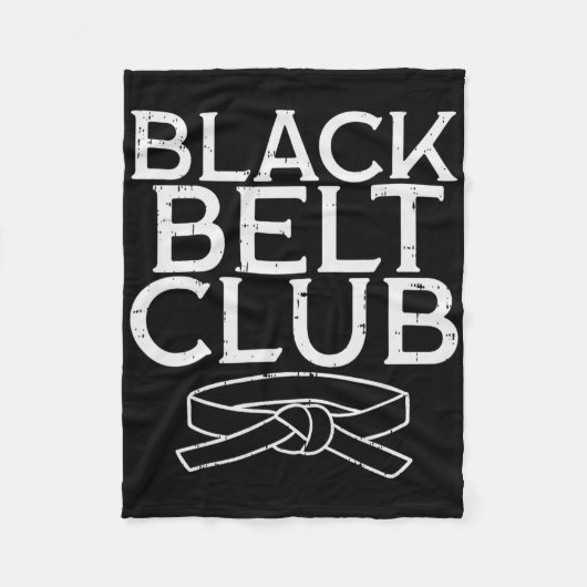 Black Belt Club Cool Karate Taekwondo Kung Fu Jiu  フリースブランケット (正面)