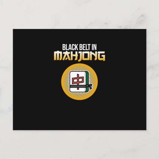 Black Belt In Mahjong Game Mahjong Player Games ポストカード (正面)