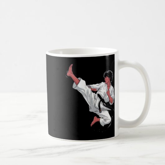 Black Belt Karate Fighter  コーヒーマグカップ (右)