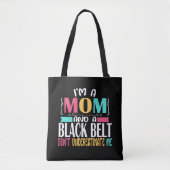 Black Belt Karate Jiu Jitsu Martial Arts Mom トートバッグ (正面)
