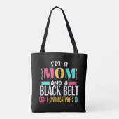 Black Belt Karate Jiu Jitsu Martial Arts Mom トートバッグ (裏面)