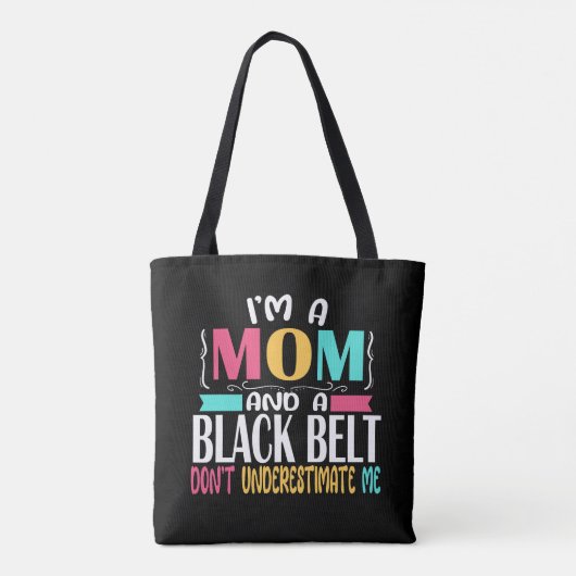 Black Belt Karate Jiu Jitsu Martial Arts Mom トートバッグ (裏面)